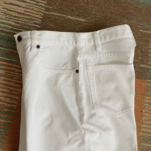 LL Bean Women’s High Waist Cotton Capri White Denim Pants - Picture 7 of 10